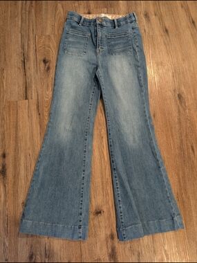 Risen Light Blue Flare Jeans